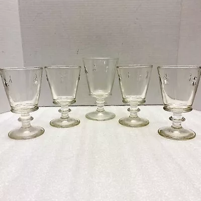 La Rochere Versailles France Wine Goblets Glasses 8oz (4) And 10oz (1) Set Of 5 • $34.99