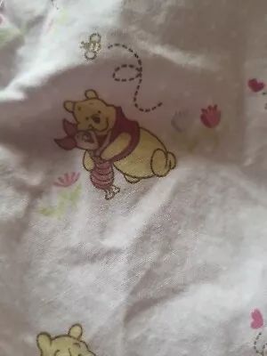 Disney Baby Winnie Pooh Piglet Fitted Sheet Crib Toddler Bed Pink Bees Flowers • $12.99