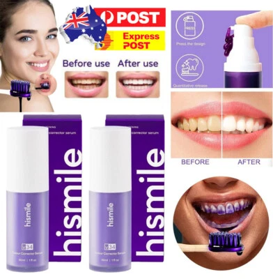 1/5X Hismile V34 Colour Corrector Teeth Whitening Tooth Stain Removal Toothpaste • $17.62