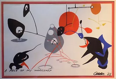 Alexander Calder  A PIECE OF MY WORKSHOP  Calder '48 Rare Canvas Silkscreen • $1995