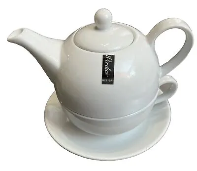 Verdici Design White Porcelain Tea-for-One-Set Brand New In Box • $25