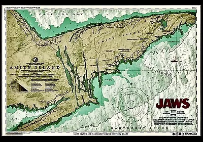 JAWS Chum Chart Anthony Petrie Nt Mondo Poster Print Large Limited Edition RARE • $265