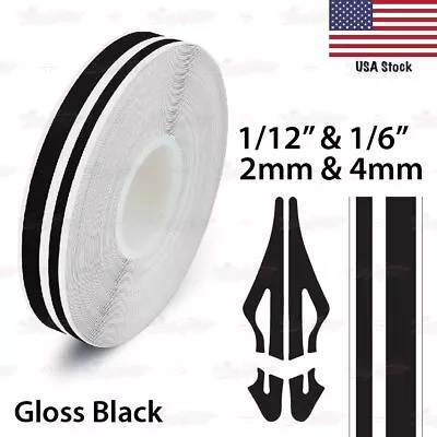 1/2  Roll Vinyl Pinstriping Pin Stripe Double Line Tape Sticker 12mm GLOSS BLACK • $9.95