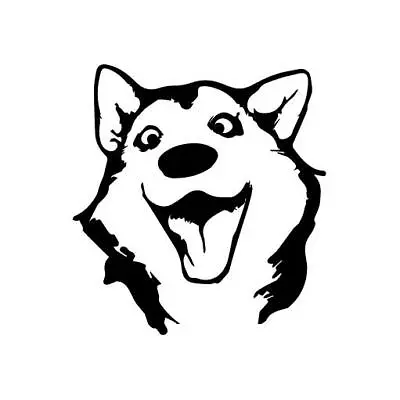 Husky Funny Face Laugh - Vinyl Decal Sticker For Wall Car IPhone IPad • £6.61