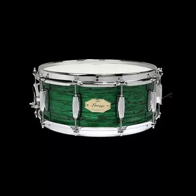 Snare Drum Relic Lineage 14x5.5 Maple & Mahogany Vintage Snare Drum Green Oyster • $219.55