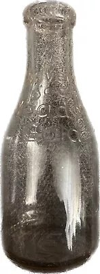 Vintage Glass Quart Milk Bottle Silver Seal Meadow Gold • $34.97