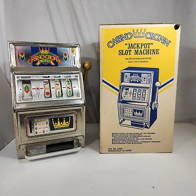 Casino Crown Jackpot Slot Machine Novelty Tabletop Original Box Directions Works • $180