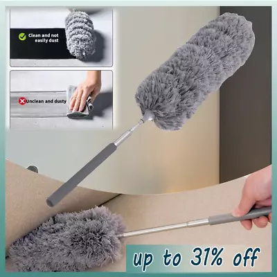 Extendable Cobweb Brush Angled Head Feather Duster Long Reach Telescopic Handle* • £3.59