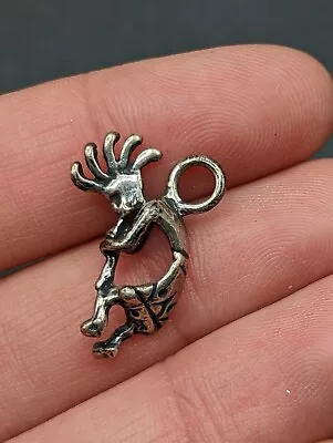 Sterling Silver 925 Kokopelli Dancer Playing Musical Instrument Pendant Charm  • $12.80