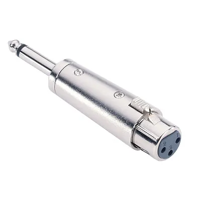 XLR 3 Pin Female Socket To 6.3mm 1/4 Inch Male Mono Jack Adaptor Adapter • £3.96