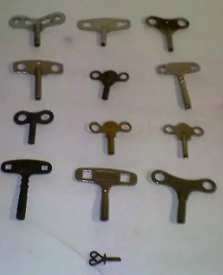 ATQ & VTG Metal/Brass/Steel Clock Key LOT (13 Different):  Various Types & Sizes • $24.95