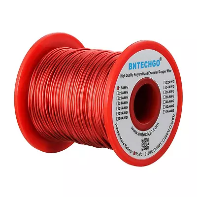BNTECHGO 18 AWG Magnet Wire - 1.0 Lb - 0.0393  Red • $34.49