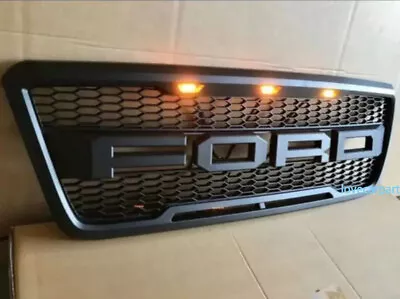 For 2004-2008 For-d F150 Grille Raptor Style Front Bumper Grill W/LED Matte Blac • $98.69
