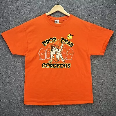 Vintage Betty Boop Shirt Mens Large Orange Halloween Cartoon 90s Promo Spellout • $29.95