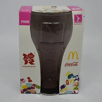 McDonalds Coca Cola Coke Glass 2012 London Olympics Pink New In Box 14.5cm Tall • $7.69