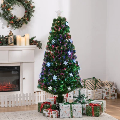 £39.98 • Buy 5FT Green Prelit Artificial Christmas Tree Fiber Optic LED Light Home Decoration