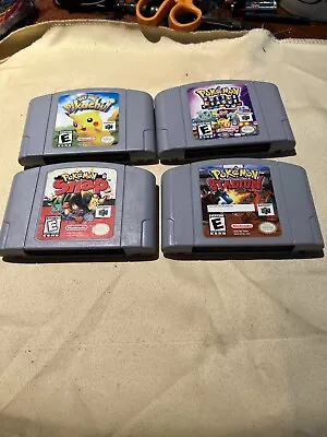 Lot Of 4 Pokemon Video Games N64 Pikachu  Stadium And More! • $125.99