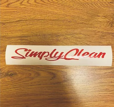 Red JDM Simply Clean Stickers Decal 8.5” In • $8