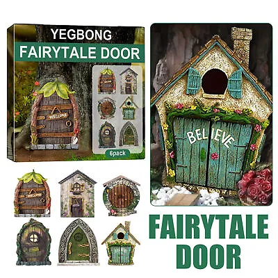 6PCS Miniature Fairy Door Garden Gnome Yard Art Sculpture Home Decoration New • $13.91