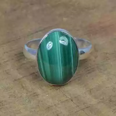 Green Malachite 925 Sterling Silver Gemstone Ring Natural Jewelry • $10.79