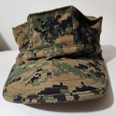 Used USMC U.S. Marine Corps Cover Garrison Marpat Woodland Hat Size X-Small • $9