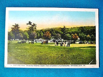 1915-1930 Mahanoy City PA Postcard East End Park Tennis Court Playground WB RARE • $16.99