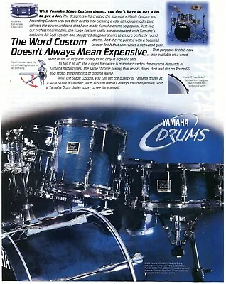 1998 Print Ad Of Yamaha Stage Custom Drum Kit  • £9.64