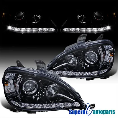 Fit 2002-2005 Benz W163 ML-Class ML320 Projector Headlights Glossy Black LED Bar • $235.98