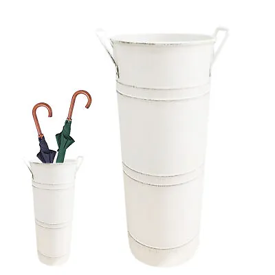 Umbrella Holder Vintage Metal Umbrella Stand With Handles Round • $15.99