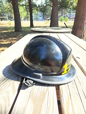 Vintage Morning Pride Firefighter Helmet Black 1996 • $49.99