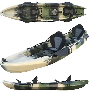 $850 • Buy 3.7M 2.5 Persons Family Double 2+1 Fishing Kayak Green Camo Flush Motor Stern