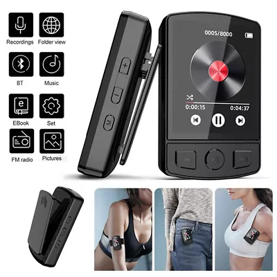 MP3 Player Bluetooth 5.2 LCD Screen Sport Lossless HIFI MP4 Music Voice Recorder • $12.34