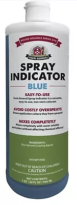Farm General 75295 Non Toxic Water Soluble Blue Spray Tank Indicator Dye 32 Oz • $36.89