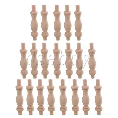 40 X Beech Unfinished Wood Craft Spindles For Furniture Decoration H-81 • $29.22