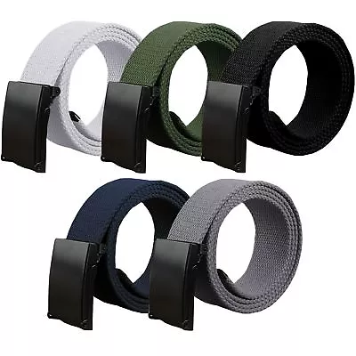 Kruze Mens Womens Unisex Canvas Webbing Belt Regular Big Size Buckle Army Belts • £3.99