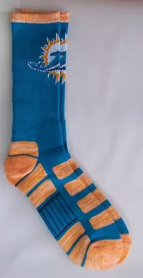 Miami Dolphins Men's Crew Socks Large Size 10 To 13 Patches • $12