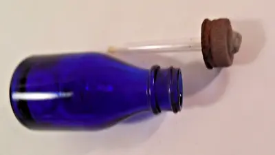 Antique Vicks Cobalt Blue 3  Medicine Bottle W Dropper • $16.99