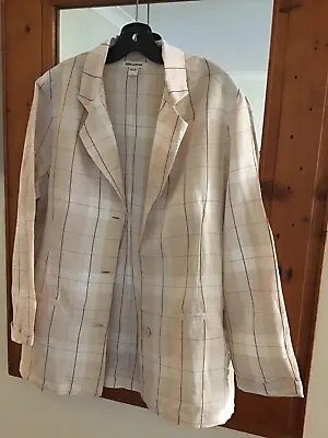 Billabong BNWT Safari Check Linen Blend Shirt / Light Jacket Women's Size 10 • $33.50