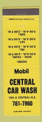 Matchbook Cover - Mobil Oil Gs Central Car Wash • $3.99