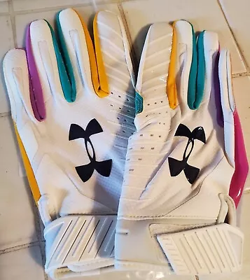 Men's Under Armour UA Spotlight NFL Football Gloves 3XL 3X Mens Miami Dolphins • $100