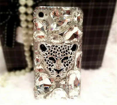 3D Leopard Bling Gems Women Case Rhinestones Soft Phone Cover For Various Phones • $10.65