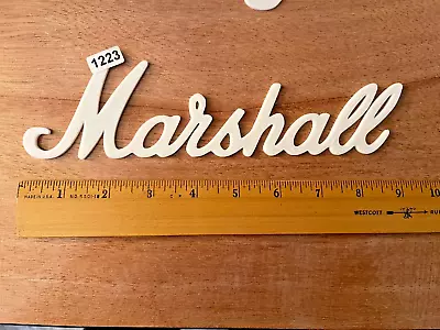 *MARSHALL  Amplifier AMP WHITE  PLASTIC ICONIC BADGE LOGO NAME PLATE  9 - 1223 • $15