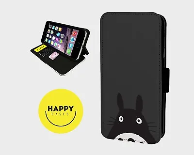 £9.67 • Buy CUTE TOTORO PEEPING ANIME - Faux Leather Flip Phone Case Cover - Iphone/Samsung