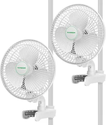 VIVOSUN White 2x Upgraded 6  Clip On Oscillating Fan Electric W/Adjustable Tilt • $53.99