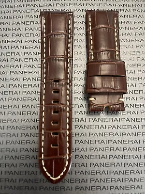 $115 • Buy Panerai Brown Alligator OEM Strap 24mm Lug For Tang Buckle