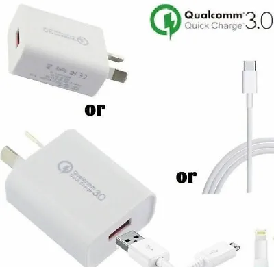 Qualcomm 3.0 ADAPTIVE FAST Charger Wall Adapter For S9 S8 7 6 Edge Note 9 5 9V • $8.01