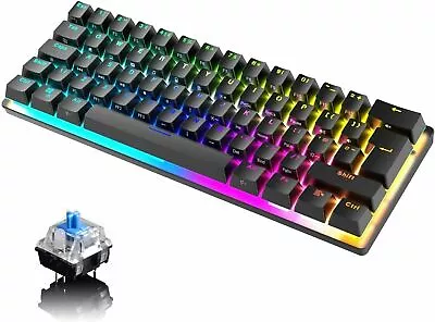 Clearance Wired 60% Mechanical Gaming Keyboard Mini 62Key 14 Chroma RGB Backlit • $32.99