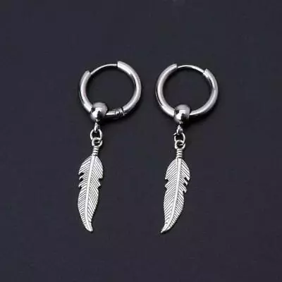 Korean Jewelry Hip Hop Kpop Drop Earrings Leaf Pendant Dangle Chain Earrings • £4.63