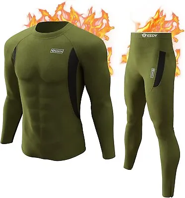 Thermal Underwear Set Winter Hunting Gear Sport Long Johns Base Layer Bottom Top • $43.32