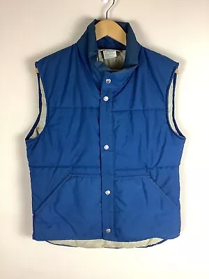 Vintage REI Co Op Royal Blue Puffer Vest Button Closure M Medium EUC • $29.99